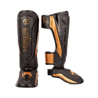 Espinilleras Venum Elite Evo-Negro/Bronce - L