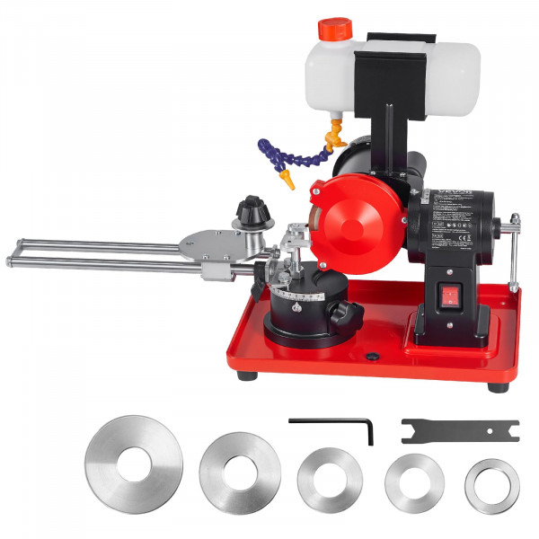 VEVOR Afilador de hojas de sierra circular con tanque de agua, amoladora de ángulo giratorio de 370 W, 3590 RPM, máquina afiladora de inyección de agua con muela de 5 pulgadas, se adapta a hojas de sierra circulares de Φ3,2 a Φ27,5