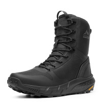 NORTIV 8 Botas tácticas militares para hombre Botas ligeras y cómodas para el trabajo durante todo el día Cremallera lateral Botas de senderismo de combate para motocicleta Metrostrike (8-9 pulgadas), talla 7, Black-9