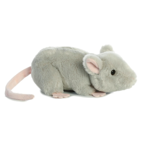 Aurora® Adorable animal de peluche Mini Flopsie™ Mouse - Mini compañeros listos para aventuras divertidas - Para niños de todas las edades, niños pequeños, adultos y familias - Gris 7 pulgadas
