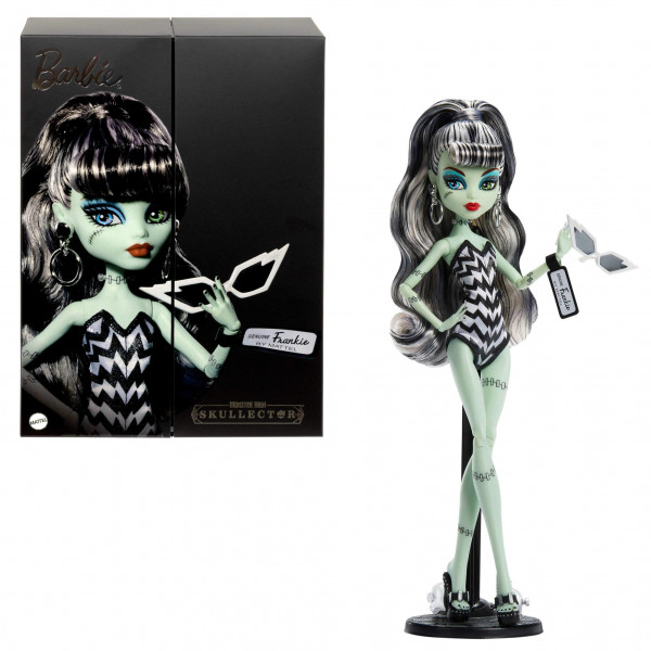 Muñeca Barbie ​Monster High x Frankie Stein con traje de baño original inspirado y vestido de noche negro Solo in the Spotlight, accesorios