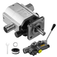 VEVOR Kit de bomba hidráulica para divisor de troncos de madera, 16 GPM, bomba hidráulica de engranajes de aluminio de 2 etapas 4000 PSI, con válvula de entrada de 1'', salida NPT de 1/2'' 3600 RPM, para divisores de troncos de montaje de motores pequeños