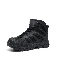 NORTIV 8 Botas de senderismo impermeables hasta el tobillo para hombre, zapatos ligeros para exteriores, senderos de trekking Armadillo, talla 11, negro, 160448_M