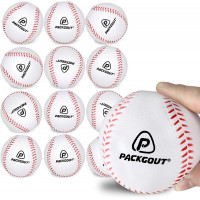 PACKGOUT Pelotas de béisbol de espuma suave para niños, adolescentes, jugadores, pelotas de entrenamiento, pelotas de práctica y repuesto, 12 unidades