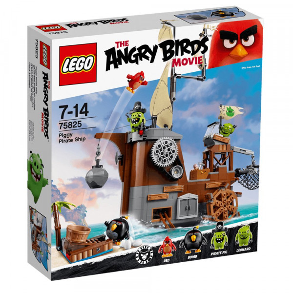 LEGO Angry Birds 75825 Kit de construcción del barco pirata Piggy (620 piezas)