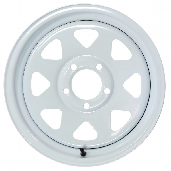 Rueda de remolque eCustomrim 15X5 PATRÓN DE PERNO ESPECIAL 5 lengüetas en 5 pulgadas, color blanco