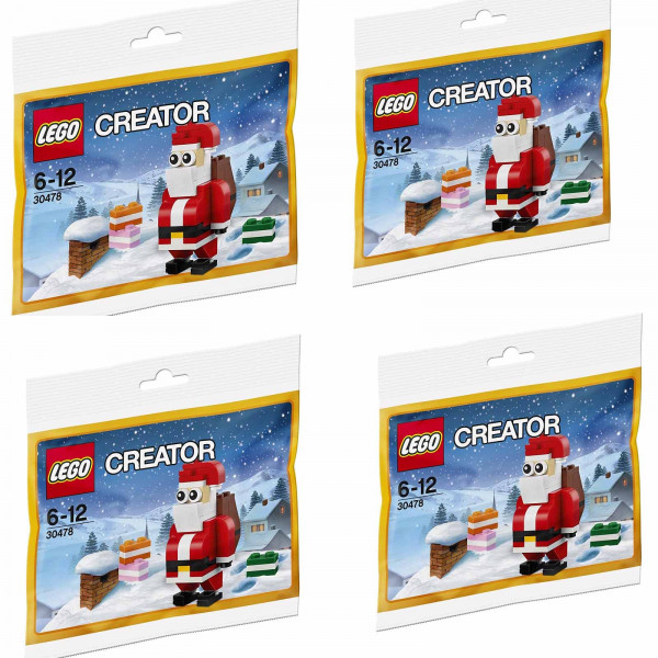 LEGO Creator 30478 Jolly Santa Christmas Juego de 74 piezas en bolsas de plástico - 4 juegos