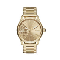 Diesel Rasp Reloj analógico de tres manecillas de acero inoxidable para hombre, color: dorado (modelo: DZ1761)