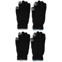 Gilbins Guantes con forro interior suave y cálido para hombre con tecnología de pantalla táctil, 2 pares