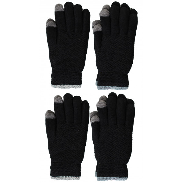 Gilbins Guantes con forro interior suave y cálido para hombre con tecnología de pantalla táctil, 2 pares