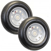 eCustomrim Paquete de 2 llantas para remolque ST205/75D15 gris plateado ESPECIAL 5 lengüetas en patrón de pernos de 5 pulgadas - 2 años de garantía