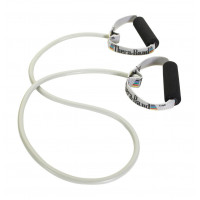 Theraband 21726 Tubo profesional de resistencia al látex con asas para ejercicio, rehabilitación y acondicionamiento de la parte superior del cuerpo, súper pesado, plateado