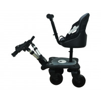 Englacha 2 en 1 Acogedor pasajero de 4 ruedas, negro - Accesorio para cochecito infantil con sillín y plataforma de pie - Ajuste universal para la mayoría de los cochecitos - Rápido y fácil de usar - Diseñado para la seguridad