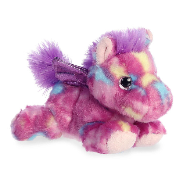 Animal de peluche Aurora® Vibrant Bright Fancies™ Tutti Frutti Pegasus™ - Diversión llamativa - Abrazos encantadores - Púrpura 7,5 pulgadas