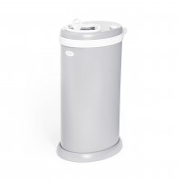Cubo para pañales de acero inoxidable Ubbi, con bloqueo de olores, no requiere bolsa especial, galardonado, imprescindible para el registro, gris