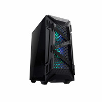 Estuche para juegos ASUS TUF Gaming GT301 de torre media, soporte ATX, ventiladores preinstalados, panel frontal de panal de alto flujo de aire, soporte para radiador de 360 ​​mm, soporte para auriculares, 2 x USB 3.2, 2 años de garantía