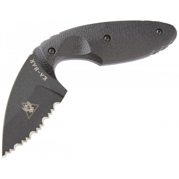 KA-BAR 1481 TDI Cuchillo de borde dentado para aplicación de la ley, pequeño, negro