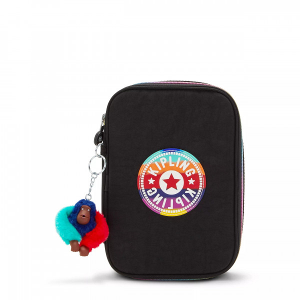 Kipling Estuche impreso con 100 bolígrafos para mujer, organización de accesorios, materiales de arte, maquillaje, organizador de viajes