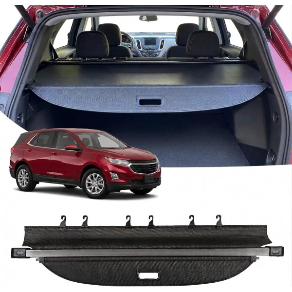 Powerty Cubierta de carga para Chevy Chevrolet Equinox/GMC Terrain 2018-2023 2024 Accesorios Cubierta de maletero retráctil Protección para todo tipo de clima Cubierta de equipaje de carga Fibra de carbono