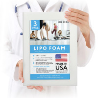 Almohadillas de espuma para liposucción IMPRESA, paquete de 3, color blanco, 8 x 11 x 0,5 pulgadas, para faja abdominal después de la cirugía, presión uniforme para prendas de compresión de liposucción, ajuste personalizado para recuperación de abdominopl