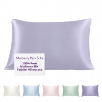 Mulberry Park Funda de almohada de seda de 19 momme para niños y niños pequeños - Previene la cabeza y el encrespamiento, suave con la piel y el cabello delicados - Seda de morera pura de grado 6A - 13 x 19 / Púrpura pacífico