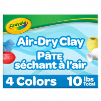 Arcilla seca al aire Crayola, colores clásicos, a granel (4) juego de cubos resellables de 2.5 lb, alternativa de arcilla para modelar para niños
