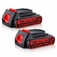 Batería de litio mejorada de 3,8 Ah 20 V LBXR20 de repuesto para batería de litio Black and Decker de 20 V BDL1805 LBD2020S LBXR2020APB LBXR2020-OPE LBXR2015S LBXR2020 LB2X4020 LB2X4020-OPE de alta capacidad (paquete de 2)