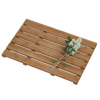 Alfombra de baño de madera de bambú para ducha de lujo, alfombra antideslizante impermeable para baño para uso interior o exterior (nogal)