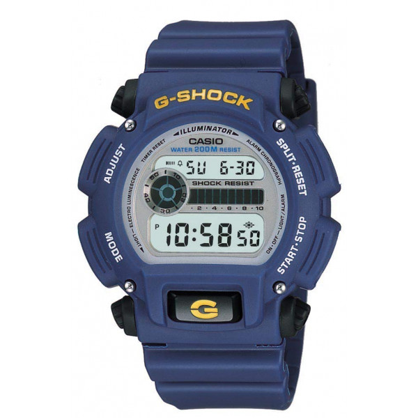 Serie Casio DW9052 | Reloj digital para hombre | G-choque | Azul | Cronómetro 1/100 SEC | Temporizador de cuenta regresiva | Luz LED | 200M WR | Resistente a los golpes | Alarma múltiple | Calendario automático | Hora dual | Batería de 2 años