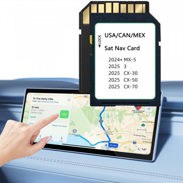 Mapa de tarjeta SD de navegación actualizado compatible con 2024+ MX-5, 2025 3/ CX-30, 2025 CX-50 / CX-70 KR9D66EZ1, última versión de mapa de tarjeta SD de navegación USA/CAN/MX KR9D 66 EZ1