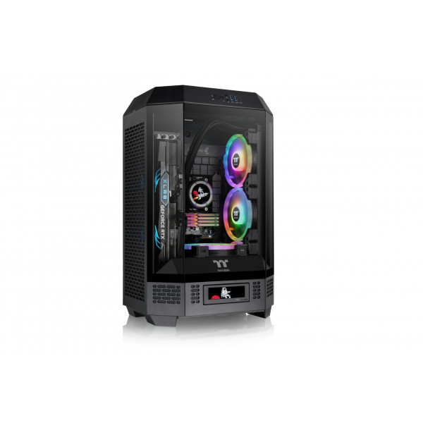 Caja Micro-ATX Thermaltake Tower 300 negra; Ventilador CT de 2 x 140 mm incluido; Admite radiadores de hasta 420 mm; El kit de soporte de chasis opcional permite una visualización horizontal; CA-1Y4-00S1WN-00; Garantía de 3 años