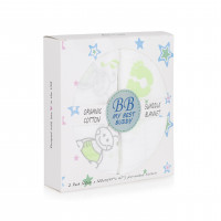 Juego de mantas de muselina BB MY BEST BUDDY - 100% algodón orgánico - paquete de 2 - ideal para cumpleaños y baby showers