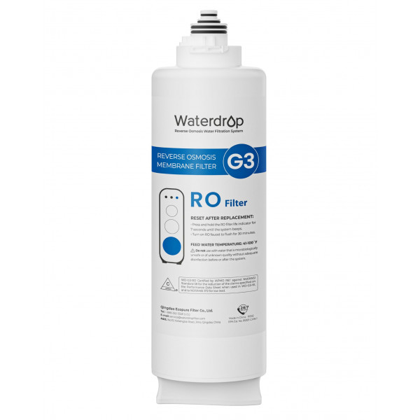 Filtro Waterdrop G3-N2RO, repuesto para sistema de ósmosis inversa Waterdrop G3-W 400 GPD, reduce PFAS, vida útil de 2 años
