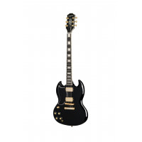 Epiphone Inspirada en Gibson SG Custom Lefty, Ébano con Bolsa