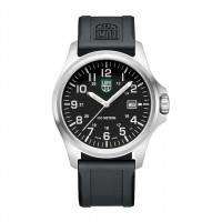 Luminox G - Reloj para hombre 43 mm - Acero 2500 CARBONOX - X2.2501 - Reloj militar con caja plateada Esfera negra/banda Números blancos - Función de fecha - Resistente al agua 100 m - Relojes para hombre - Fabricación suiza