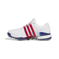 adidas Tour360 24 Zapatos de golf para hombre, calzado blanco/mejor escarlata/azul real, 11.5