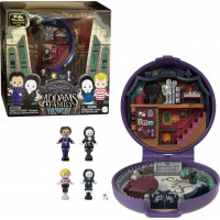 Polly Pocket Collector Playset, The Addams Family Compact con 4 muñecas de personajes de edición especial y 1 accesorio