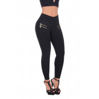 Bon Bon Up Leggings de algodón para mujer con cremalleras con moldeador interno del cuerpo y levantador de glúteos, varios estilos (L (US 6-7), 1172)
