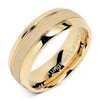 100S JEWELRY Anillos de tungsteno personalizados grabados para hombres y mujeres, alianza de boda de oro, acabado arenado, borde de cúpula, tamaños 6-16 (tungsteno, 10)