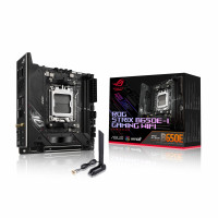 ASUS ROG Strix B650E-I Gaming WiFi Placa base AMD Ryzen AM5 mini-ITX, 10+2 etapas de potencia, DDR5, dos ranuras M.2, PCIe 5.0, LAN 2.5G, WiFi 6E, puerto USB 3.2 Gen 2x2 Type-C e iluminación Aura Sync RGB