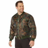 Rothco MA-1 Chaqueta de vuelo - Rompevientos con abrigo icónico estilo bombardero para clima frío, Woodland Camo, M