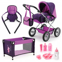 Bayer Design Cochecito para muñecas y asiento de coche para muñecas de 18 pulgadas