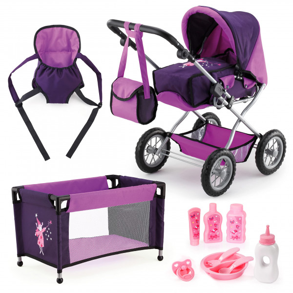 Bayer Design Cochecito para muñecas y asiento de coche para muñecas de 18 pulgadas