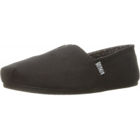 Skechers Bobs Plush - Peace & Love Flat, Negro, 8 de Ancho EE. UU. para Mujer
