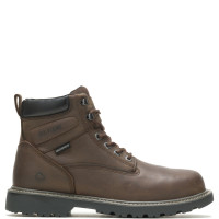 WOLVERINE Bota de trabajo Floorhand impermeable de 6 pulgadas con punta suave para hombre, marrón oscuro, 9.5 US