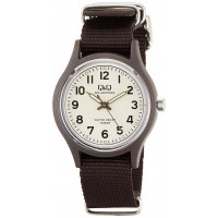 Reloj Solar Analógico Citizen Q&Q, Resistente al Agua hasta 10 ATM, Correa de Nylon, Braun, Clásico