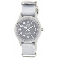 Reloj de pulsera solar analógico Citizen Q&Q, resistente al agua 10 ATM, correa de nailon, gris, clásico