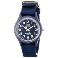 Reloj Solar Analógico Citizen Q&Q, Resistente al Agua 10 ATM, Correa de Nylon, Azul Marino, Clásico