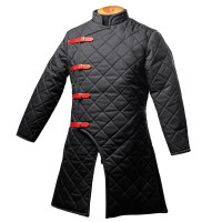 ARM CASTLE Armadura protectora acolchada medieval Hema Viking Gambeson de manga completa histórica para recreaciones SCA (grande) negro