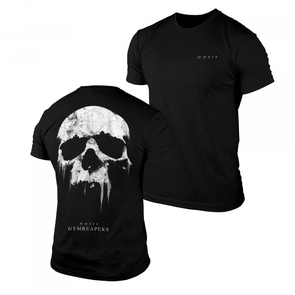 Gymreapers Skull Camisetas que absorben la humedad para hombres - Camisas de gimnasio de entrenamiento de manga corta - Camisetas deportivas para correr y camiseta de ajuste seco